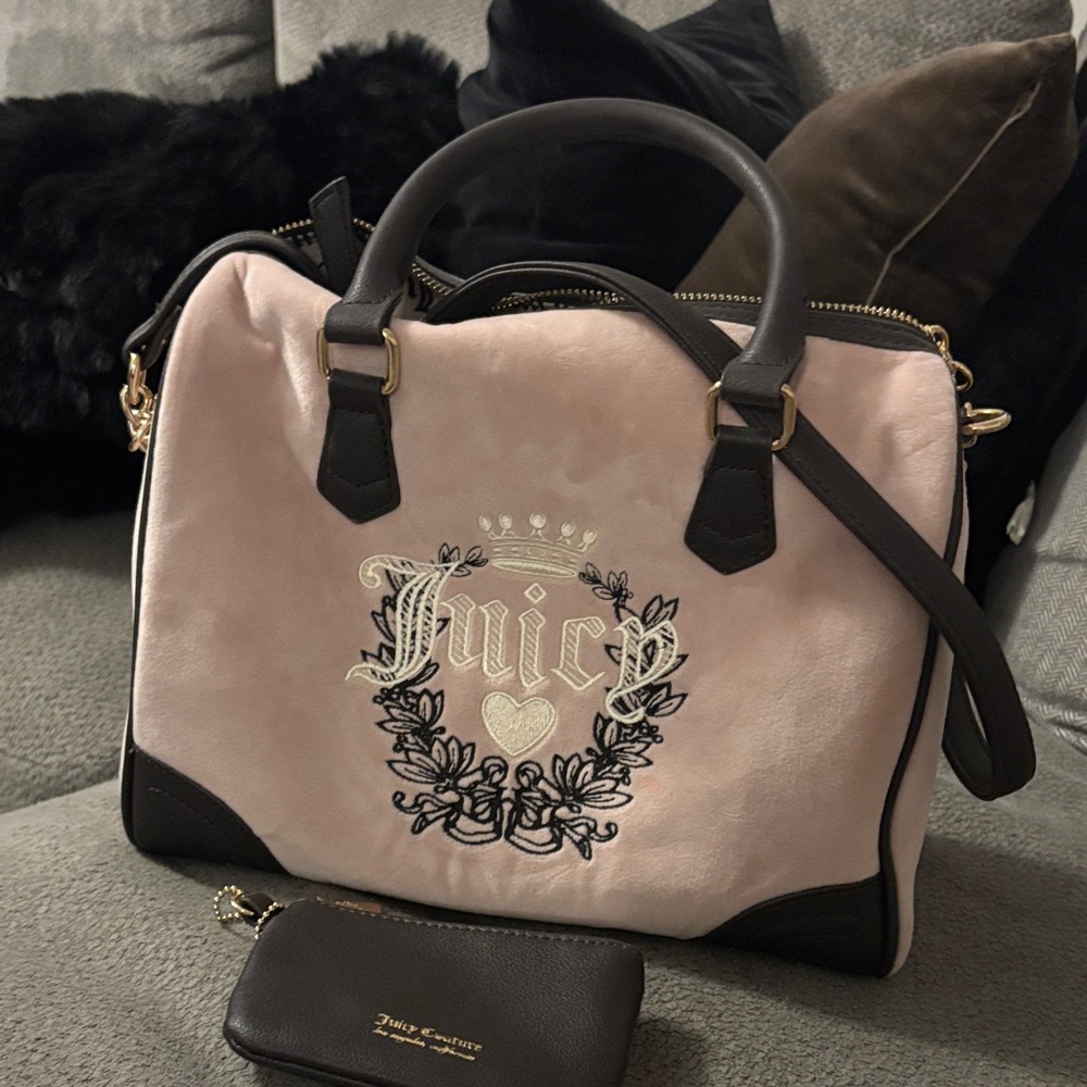 Juicy Couture Blush and Charcoal Satchel